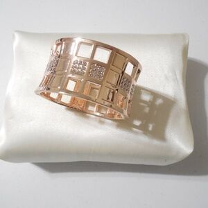 INC Rose Gold Tone Hinged Cuff Bracelet